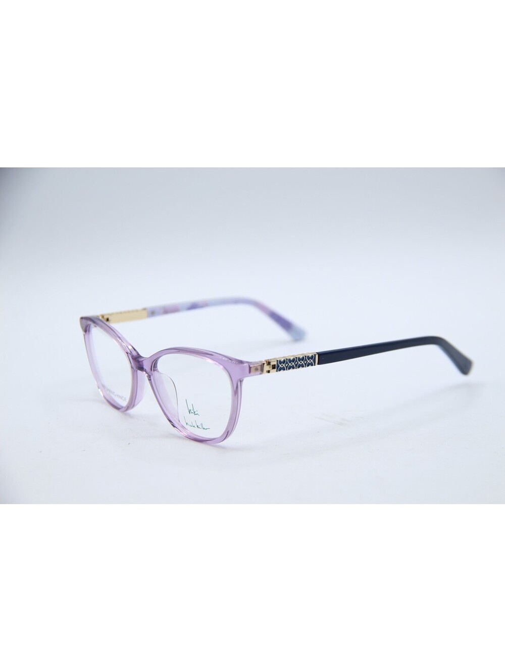 Nicole Miller Kiki Amory C02 Clear Purple Authentic Frames Eyeglasses 46-15